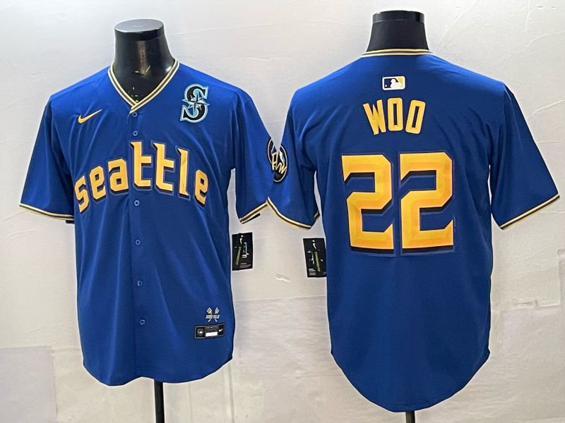 Men 2026 Seattle Mariners #22 Woo Blue City Edition Nike MLB Jersey 08